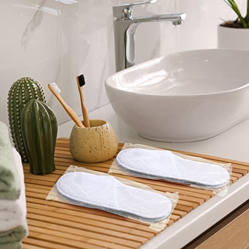 Jecery 40 Pairs Disposable House Slippers for Guests Bulk Slipper Pack for Hotel Spa Travel Shoeless Home White Closed Toe