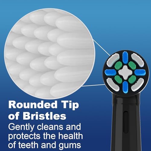 IO Replacement Heads Compatible with Oral B iO 2/3/4/5/6/7/8/9/10 Series Electric Toothbrush, Medium Bristles Brush Heads Compatible with Oral B, Deep Clean and Sensitive Care, 6 Pack White/Black