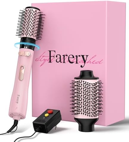 2-in-1 Blow Dryer Brush Set for Frizz-Free Blowout | 2-inch Rotating Hair Dryer Brush & 3-inch Hot Air Brush with Oval Barrel | 1000W for Fast Drying, Straightening, Volumizing & Smoothing