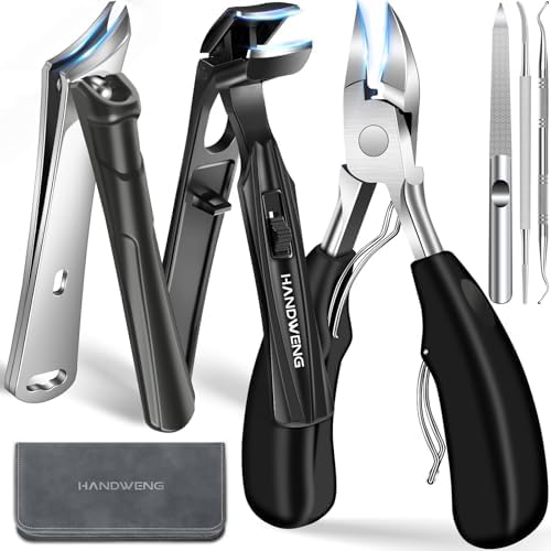 2025 Toenail Clippers for Seniors Thick Toenails, Angled Head Large Toe Nail Clippers for Thick Nails for Men, Heavy Duty Ingrown Toenail Clippers with Wide Jaw, Slanted Nail clippers with Long Handle