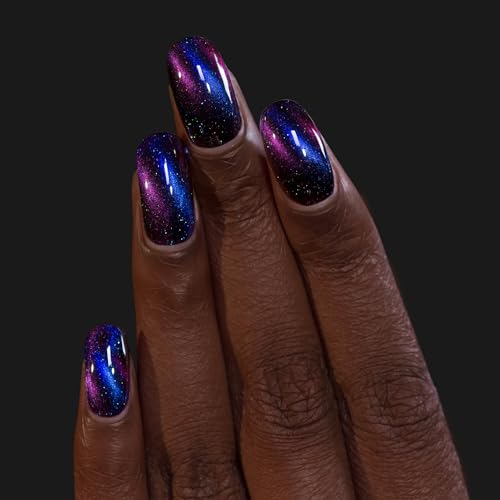 ILNP After Hours - Black-Based Deep Blue Magnetic Holographic Nail Polish
