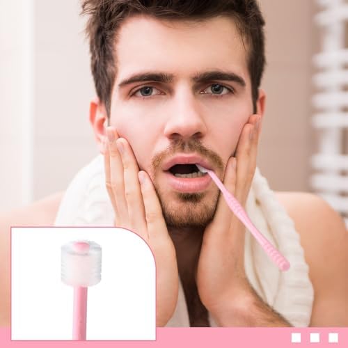 2 PCS Chemotherapy Must Have Toothbrush for Sensitive Mouths Chemo Care Package for Women Comfort Items Chemo Patients Spinning Toothbrush Oral Supplies(Pink)