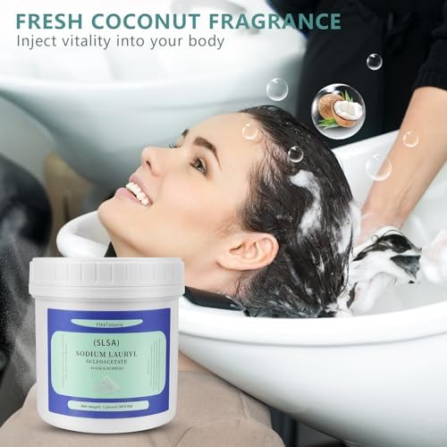 1 Pound of SLSA Powder for Bath Bomb Making, Premium Sodium Lauryl Sulfoacetate Powder, Sodium Lactate for soap Making, Gentle on The Skin. Suitable for Bath TrufflesCrafting Bath Bombs and More