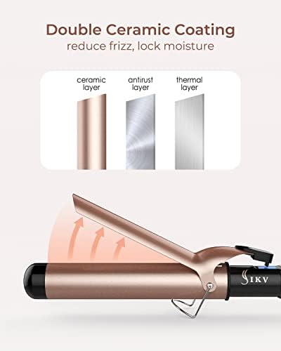 1 1/2 inch Extra Long Barrel Curling Iron, 1.5 Inch Large Barrel for Long Hair Ceramic Tourmaline
