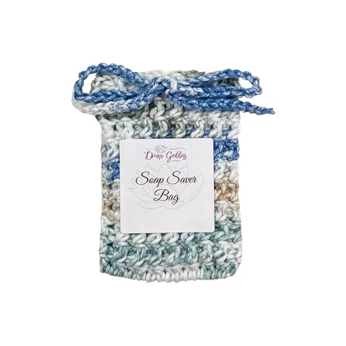 Handmade Moonlit Frost Cotton Soap Saver Bag - Perfect Bathing Accessory for Longer Lasting Soap - Soap Pouch for Shower Soft - 1 Pack