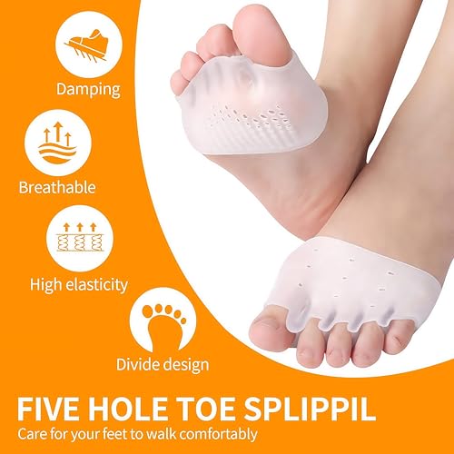 Hyggear Silicone Toe Separators – 4 Pairs Medical-Grade Toe Spacers & Bunion Corrector for Men & Women, Ergonomic 3 mm Breathable Soft Silicone Toe Spacers for Pain Relief & Alignment