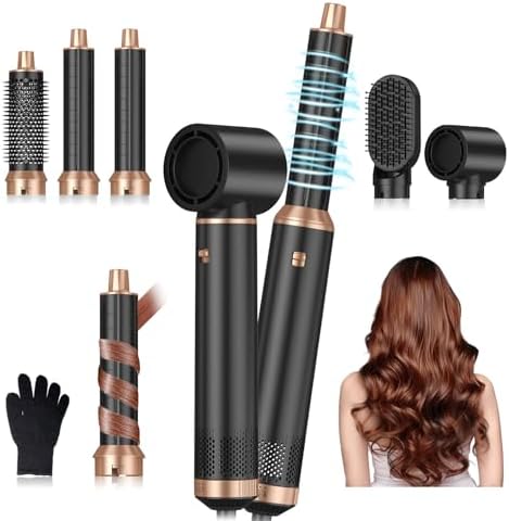 5 in 1 Blow Dryer Brush, Upgrade Hair Dryer Brush Air Curler Air Curling Wrap Styler, Detachable Hot Air Brush Negative Ion Curling Brush Iron, Hair Styling Tools for Drying Curling Straightening