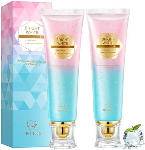 2 Pcs Niacinamide Whitening Toothpaste, Niacinamide Intensive Whitening Toothpastes, Improves Gum Health and Fresh Breath, Remove Tooth Stains