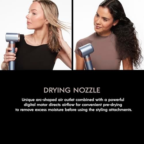 INFINITIPRO by CONAIR DigitalAIRE Multi Hair Styler, Air Styling System for Curls, Waves, Blowouts & Volume, 4 Attachments to Personalize Your Look Plus Storage Bag, Light Blue