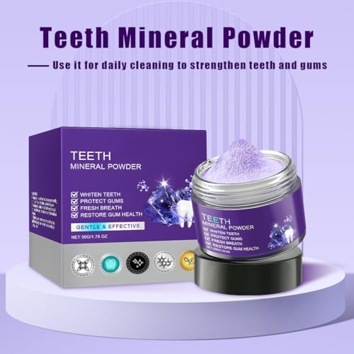 2PCS Teeth Restoration Mineral Powder, Mineral Tooth Powder, Teeth Whitening Mineral, Effective in Strengthening Teeth and Gums for Daily Use (50g/1.76 oz)