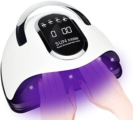 280W UV LED Nail Lamp, Fast Nail Curing Lamps for Home & Salon, 66 Beads Led Nail Dryer for Gel Polish with Automatic Sensor/4 Timer Setting, Handle Professional Nail Art Tools