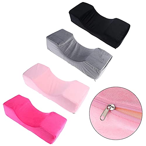 HOKY, Lash Pillow Neck Support Eyelash Pillow Soft Grafting Eyelashes Memory Foam Eyelash Extension Pillow With Pocket Makeup Salon (Pink)