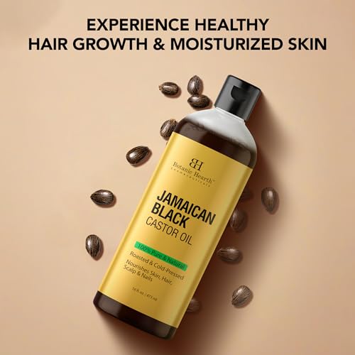 Botanic Hearth Jamaican Black Castor Oil (16 Fl Oz) | Roasted & Cold|Pressed | Promotes Hair Growth & Natural Skin Care | Ideal For Massage, Scalp, Hair & Nails