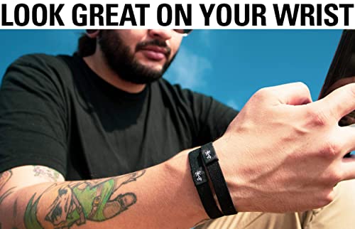 Hair Ties For Men | World-Famous Hair Ties For Guys | No-Break, No-Rip, No-Crease Bracelet Hair Bands | 4 Pcs Soft Elastic | 100 lb Strength (The Black Ties)