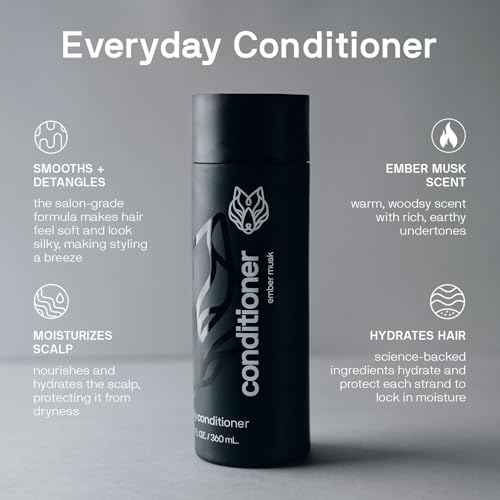 Black Wolf Mens Shampoo & Conditioner Set for Oily Hair - Oil Control Shampoo with Moisturizing & Deep Cleansing Formula - Conditioner for Soft & Silky Strands - Daily Hair Care for Men