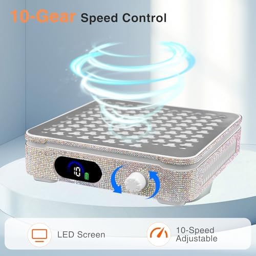 IMENE Nail Dust Collector, Rechargeable 10-Gear Powerful Nail Fan Dust Collector for Nails Vacuum Duster Professional Dust Collector Nail Tech