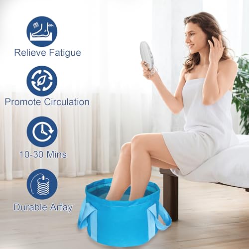 Ionic Detox Foot Bath SPA Machine, Ionic Cleanse Detox Foot Bath Spa Machine, Ionic Foot Bath Detox Machine with Blue Bucket for Health Care Personal Home Travel