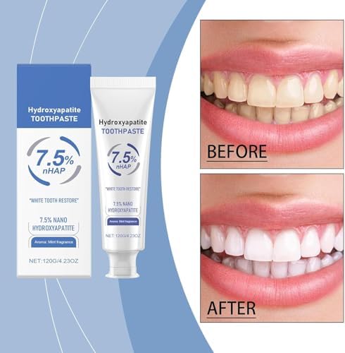 HydroxyapatiteToothpastes,7.5% hydroxyapatite Toothpaste,for Enamel Protection and Tooth Strengthening, Gentle Mint, Fresh Breath, Daily Use for Oral Health（3pcs）