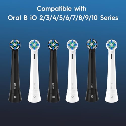 10PCS IO Replacement Heads Compatible with Oral B IO 2/3/4/5/6/7/8/9/10/Deep Clean Series Electric Toothbrush, Brush Heads Compatible with Oral B IO for Teeth Cleaning and Gum Protection (White)