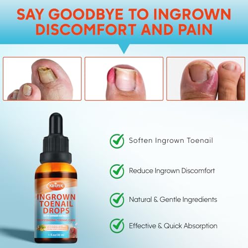 Ingrown Toenail Kit, Ginger Ingrown Toenail Treatment, Drops with Tools for Big Toe Ingrown Pain Relief, Toenail Clippers For Thick & Ingrown Nails, Ingrown Toenail Removal Kit