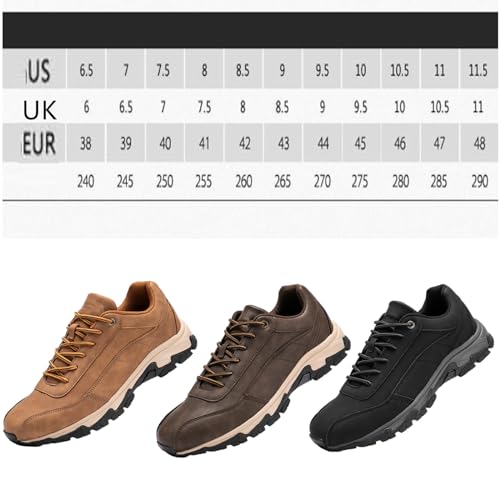 Bestofoot Mens Shoes,Bestofoot Orthopedic Mens Sneakers,Men's Comfortable Genuine Leather Sneakers,Waterproof Non Slip (Black,39)