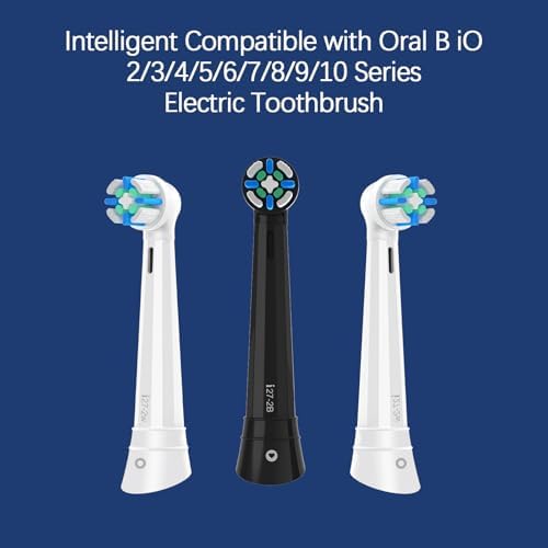 10 Pack IO Replacement Heads Compatible with Oral B iO 2/3/4/5/6/7/8/9/10 Series Electric Toothbrush, Brush Heads Compatible with Oral B iO for Gentle Dental Care (Black)