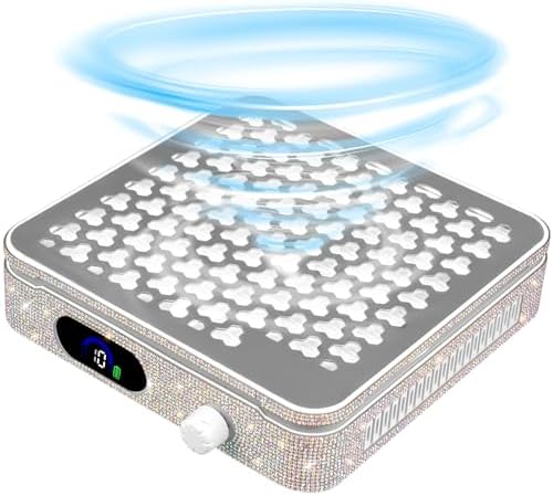 IMENE Nail Dust Collector, Rechargeable 10-Gear Powerful Nail Fan Dust Collector for Nails Vacuum Duster Professional Dust Collector Nail Tech