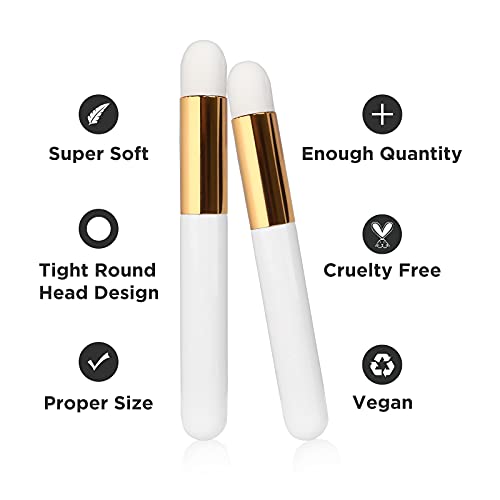 BEYELIAN 20 Pcs Lash Shampoo Brush Set, Eyelash Extension Cleanser, Blackhead Remover, Nose Pore Deep Cleaning, Soft and Comfortable Facial Makeup Remover Tools White