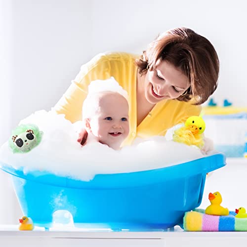 16 Pcs Kids Bath Loofahs Bulk Animal Cartoon Bath Sponge Cute Pouf Mesh Body Loofah Colorful Exfoliating Scrubber Shower Ball for Kids Toddler Boys Girls Adults