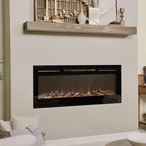 Touchstone Smart Electric Fireplace-The Sideline 50" Wide-in Wall Recessed - 30 Realistic Ember Color/Flame Options - 1,500W Heater w/Thermostat - Log & Crystal Hearth Options - Alexa/WiFi Enabled