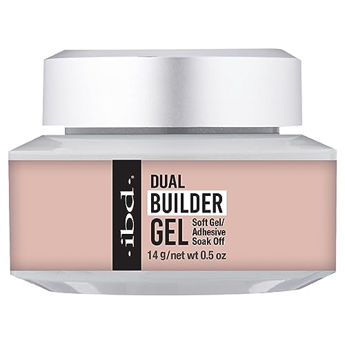 ibd Dual Builder Gel in Barely Nude, Soft Gel/Adhesive, Easy Soak Off, 0.5 oz
