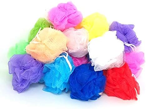 20 Small Full Bodied Quality Bath or Shower Sponge Loofahs Pouf Mesh Assorted Colors Wholesale Bulk Lot
