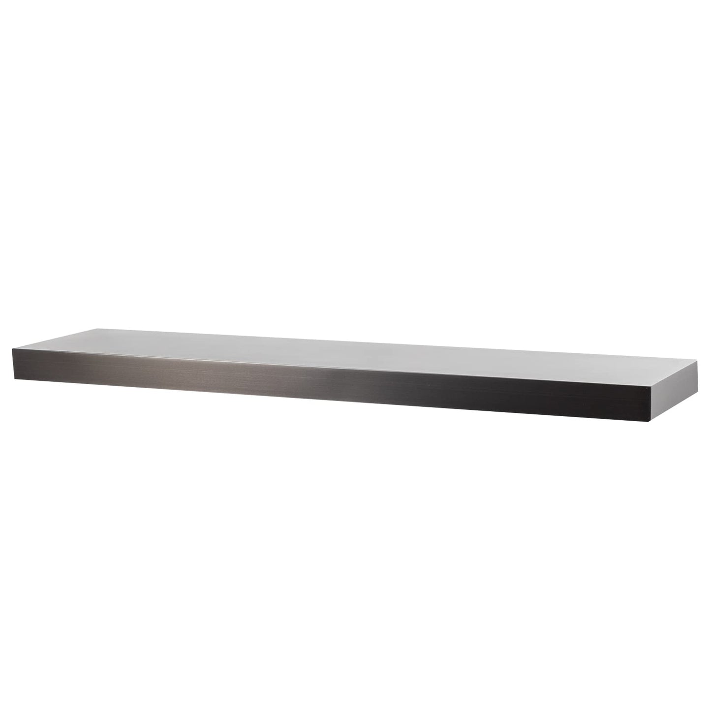 MANTELSDIRECT Titus 52 Inch Metal Stainless Steel Non-Combustible Fireplace Mantel Shelf - Shadow Iron Beautiful Modern Shelf Perfect for Electric Fireplaces and More!