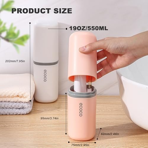 2PCS Toothbrush Travel Case,Multi-Function Portable Toothbrush Cove,Dustproof Toothbrush Holder,Suitable for Business Camping Travel or Daily Use(White + Gray)