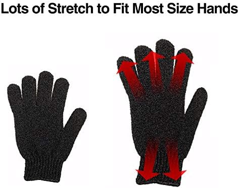 10Pairs Exfoliating Gloves - Premium Black Double Sided Scrub Wash Mitt for Bath or Shower - Luxury Spa Exfoliation Accessories for Beauty Spa Dead Skin Cell Remover, Suitable for Men and Women