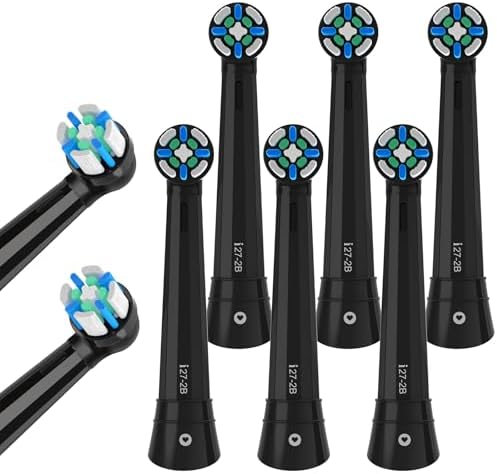 IO Replacement Heads Intelligent Compatible with Oral B iO 2 3 4 5 6 7 8 9 10 Series Electric Toothbrush, 8 Pack IO Brush Heads with Medium Soft Bristles for Gum Care & Sensitive Teeth (Black)