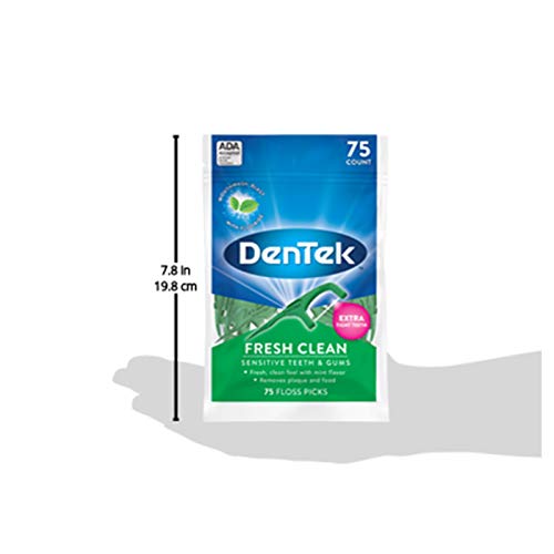 DenTek Fresh Clean Floss Picks, for Extra Tight Teeth, 75 Count (Pack of 5)