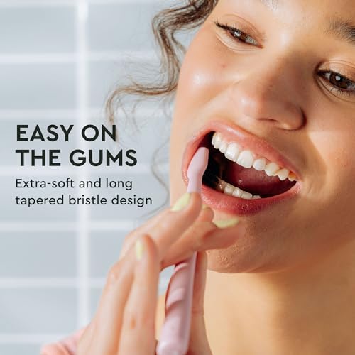 Boka Classic Manual Toothbrush with Extra Soft Activated-Charcoal, Tapered Bristles, Bioplastic Handle That Includes Travel Cap, Dentist-Approved, Great for Adults and Kids, Multi Color (Pack of 4)