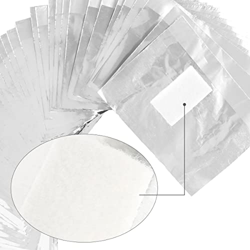 500Pcs Nail Polish Remover Gel Nail Foil Wraps Aluminium Soak Off Foils Cotton Pads Gel Nail Polish Wraps Removal Tool Kit Finger Nail Polish Remover with Lint Free Lager Cotton Pad(500PCS)