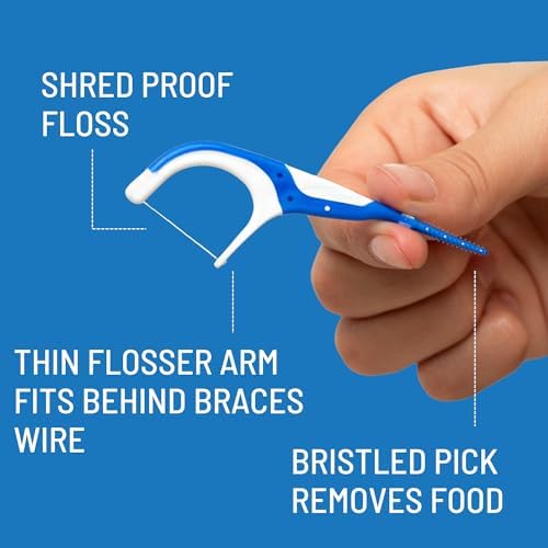 Braces Flosser - Designed for Braces for an Easy & Effective Clean, Ultra Strong Floss - 40 Count (Pack of 2)