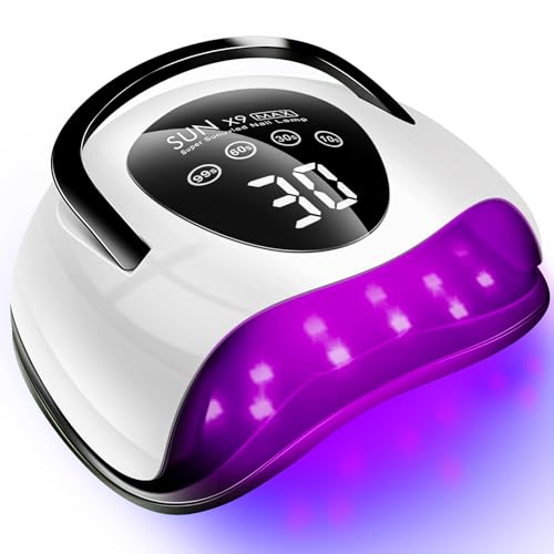 220W UV LED Nail Lamp，UV Light for Nails Gel Polish with 57 Lamp Beads 4 Timer Setting & LCD Touch Display Screen, Auto Sensor, Professional Nail Light UV Nail Lamp for Gel Nails