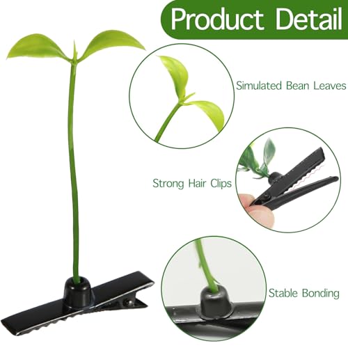 50 Pcs Bean Sprout Hair Clips, Kurilai Funny Plant Hair Clip Mixed Style Hairpins Flower Hair Clip, Cute Little Grass Barrette Mushroom Butterfly Headwear Hair Accessories for Home Party Rave Festival