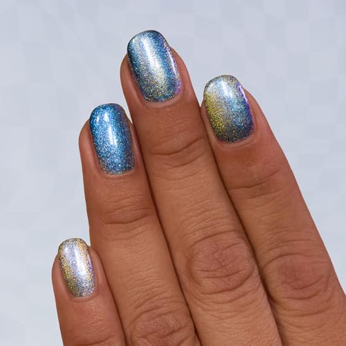 ILNP Alice - Blue to Gold Magnetic Shimmer Nail Polish - Vegan, Cruelty Free, Non Toxic
