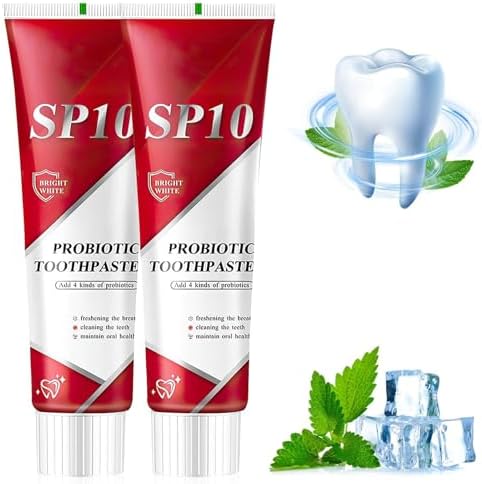 2 Pack SP-10 Probiotic Whitening Toothpaste – Ultra Whitening & Stain Removal, Deep Cleaning, Fresh Breath Formula with Probiotics
