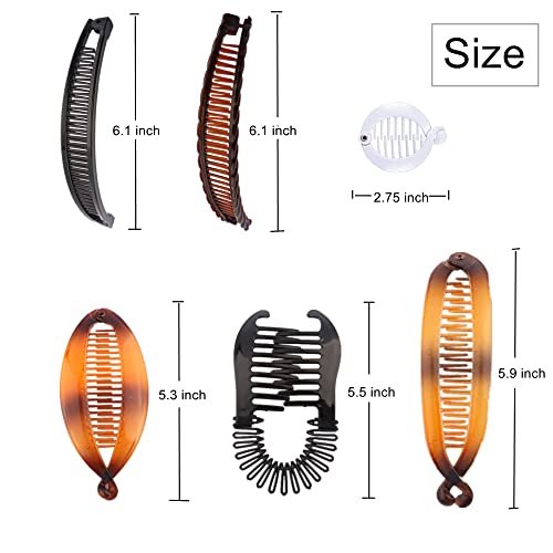 18 Pieces Banana Hair Clips Classic Hair Comb Banana Clips Ponytail Hair Holder for Women Girls, 6 Styles