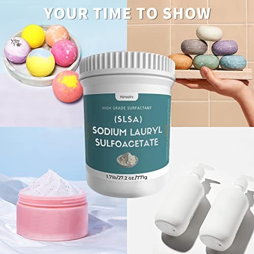 1.7 Pound SLSA Powder for Making Bath Bombs, Premium SLSA Sodium Lauryl Sulfoacetate Powder, Amazing Bubbles, Gentle on Skin, Suitable for Making Bath Bombs, Bath Truffles and More