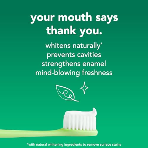 Hello Naturally Whitening Fluoride Toothpaste, Natural Whitening Toothpaste with Coconut Oil and Tea Tree Oil, Tames Bad Breath, Helps Moisturize, and Fights Cavities, Mint, 3 Pack, 4.7 Oz Tubes