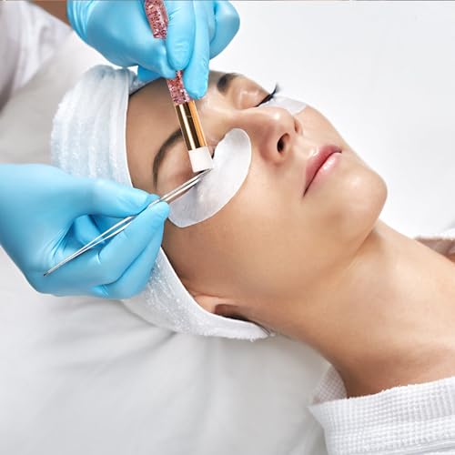 Hiceeden 60PCS Lash Shampoo Brushes Set, Glitter Crystal Eyelash Extension Cleaner Brushes, Nose Pore Deep Cleaning Brush, Blackhead Remover Lash Extension Brushes, Pink (30pcs Brush and 30pcs Tube)