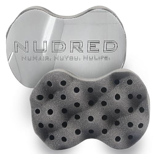 Hair Sponge for Black Men and Women, Hair Twisting Sponge, Barber Curling Care Tool, Brushes for Curling Afro Style Dreads, Curls, Coils & Twists, Curl Sponge Brush (Silver, Convoluted)