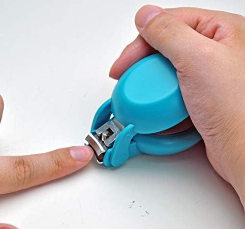 HARAC Special Needs Nail Clippers for Arthritic Hands, Senior and Kids, Adapted Nail Clipper for Fingernail and Thick Toenail, Made in Japan (Blue)